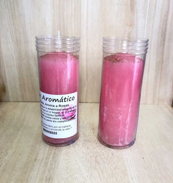 Velón Rosa aroma rosa Estabilidad Emocional
